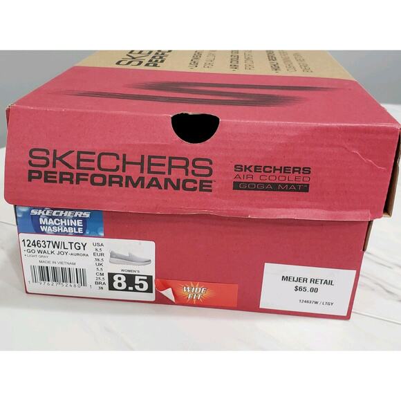 NEW Skechers Size 8.5 WIDE G Walk Joy Slip On Aurora‎ Light Gray Womens Shoes - Picture 5 of 6